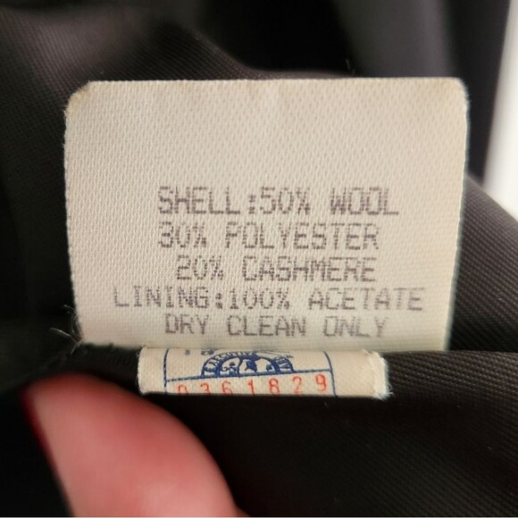 KRISTEN BLAKE Vintage Black Wool Cashmere Blend Essential Trench Coat size 10 - Picture 8 of 9